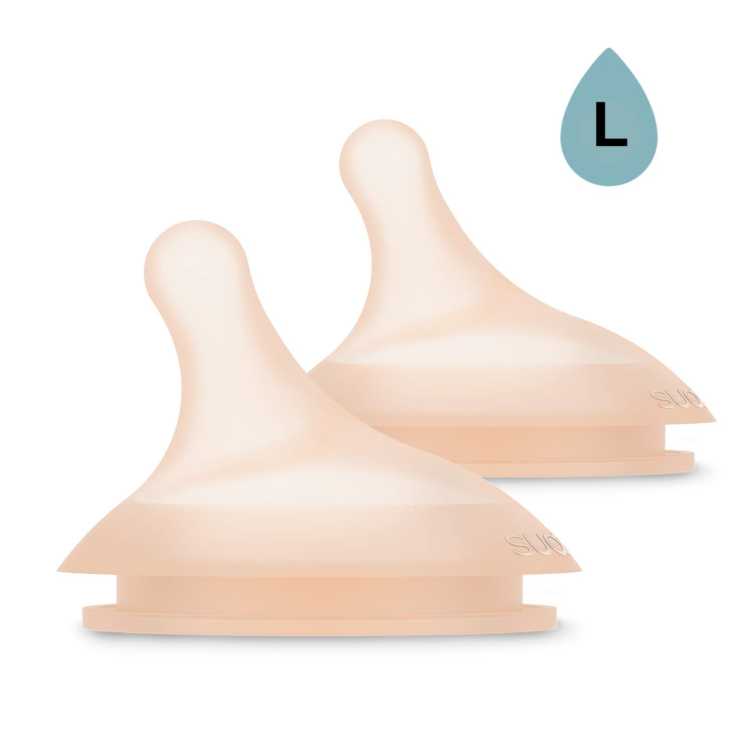 Suavinex Zero Zero Silicone Teat 2 Pack - Large Flow 6+ Months