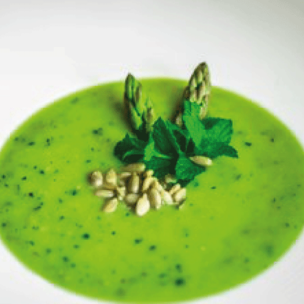 Spinach, Watercress & Leek Soup with Garlic & Spirulina