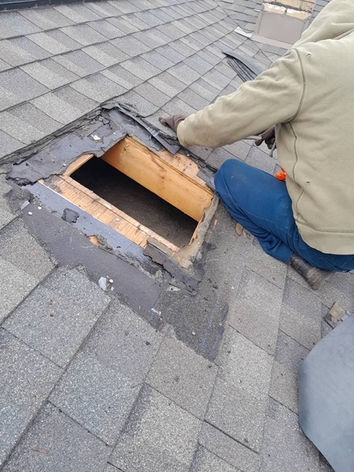 During chimney and roof repair