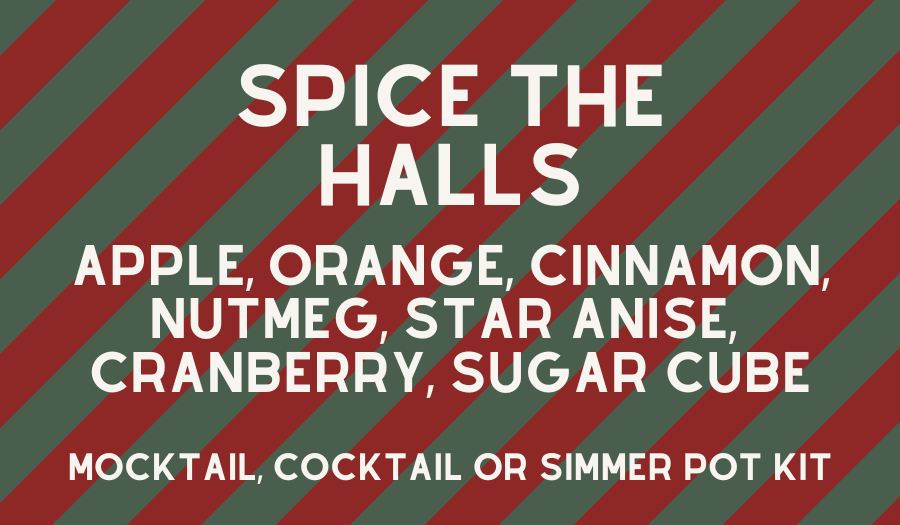 Thumbnail: SPICE THE HALLS: Apple, orange, cinnamon, nutmeg, star anise, cranberry, sugar cube for mocktail, cocktail or simmer pot kit.