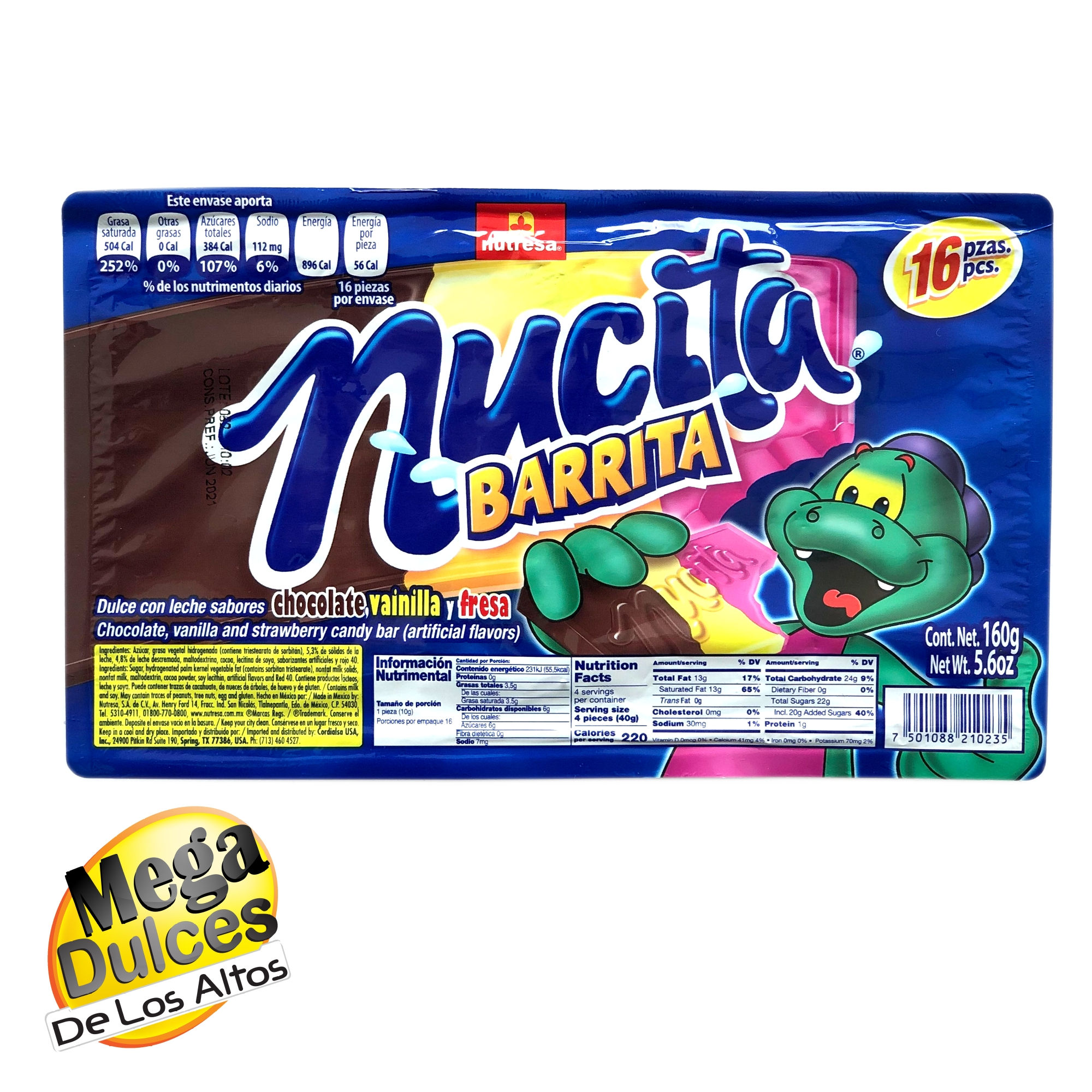 CHOCOLATE NUCITA BARRA NUTRESA