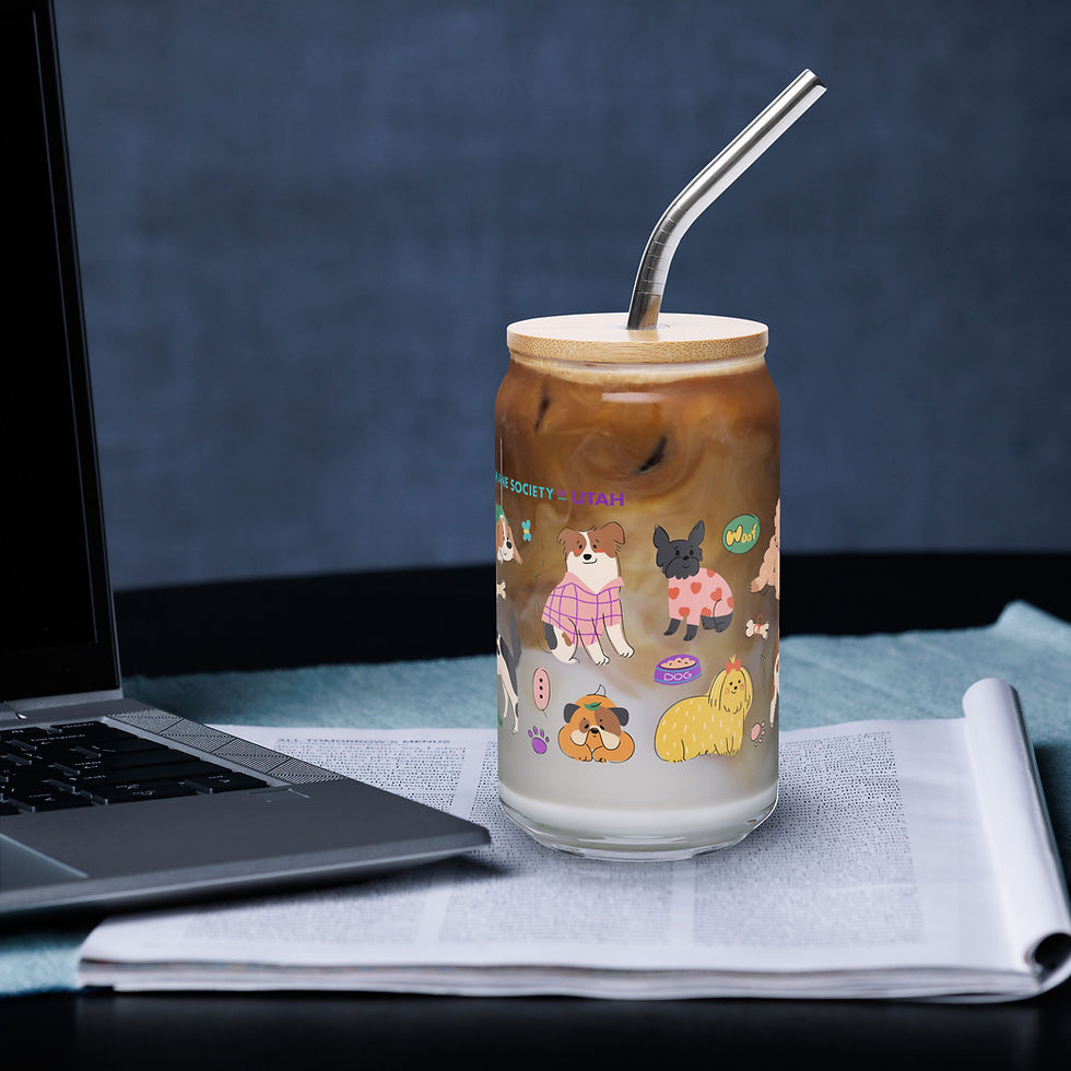 Thumbnail: Cute Dog Illustration Can-shaped glass