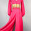 Thumbnail: 1970's Fuschia Palazzo Gold Cropped Jeweled Palazzo Jumpsuit