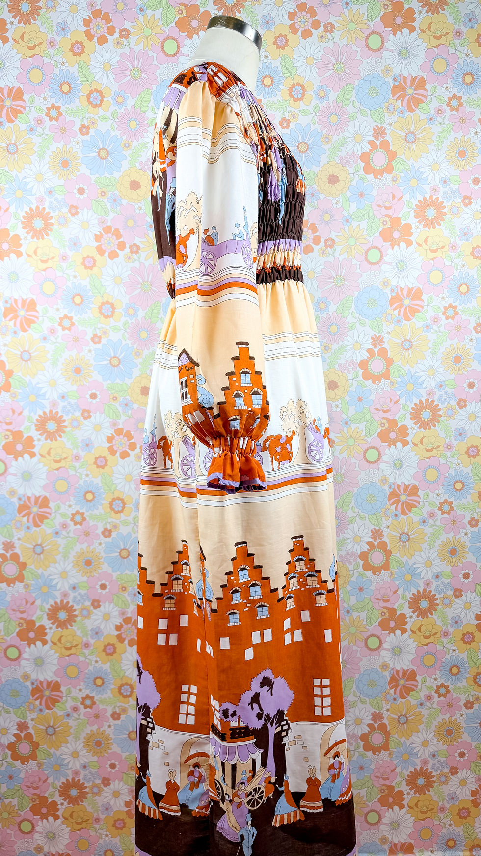 Thumbnail: 1970’s Novelty Town & People Dress - S-XL