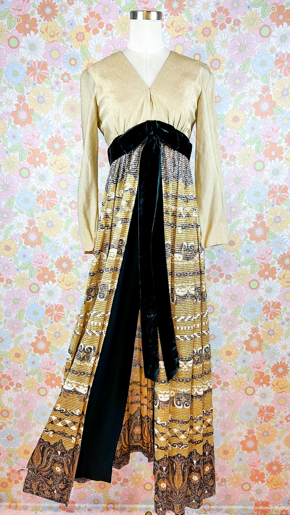 Thumbnail: 1960’s Gold Lurex Hostess Jumpsuit - S