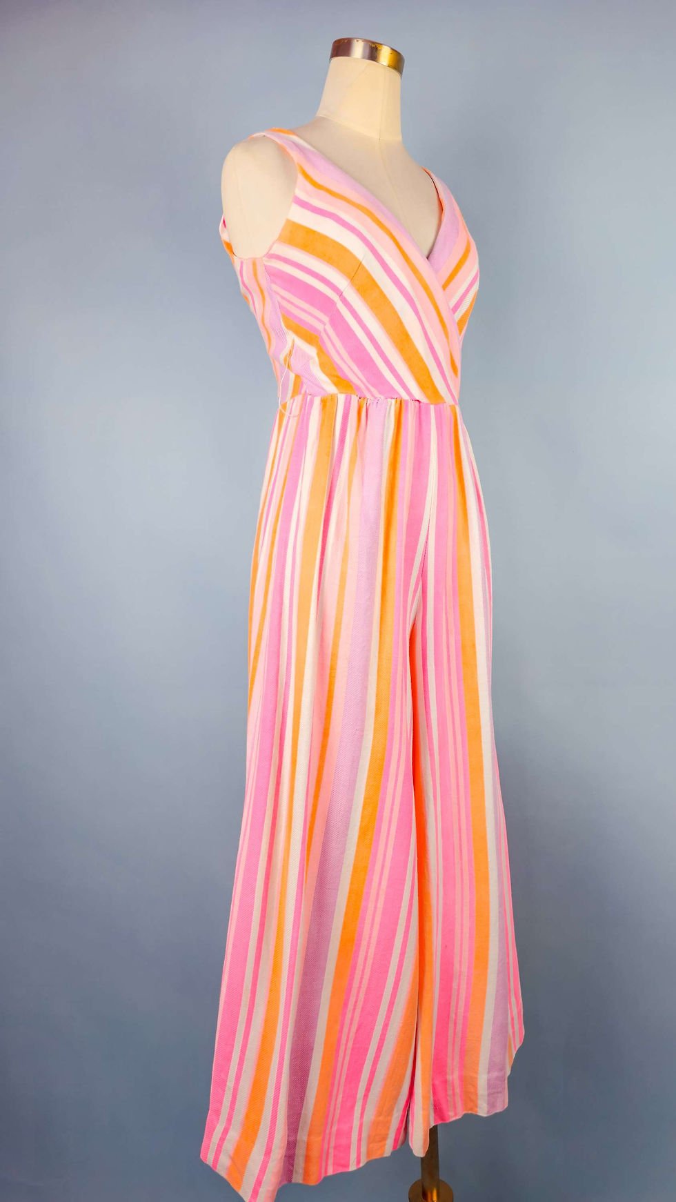 Thumbnail: 1970's Pastel Stripe Palazzo Jumpsuit