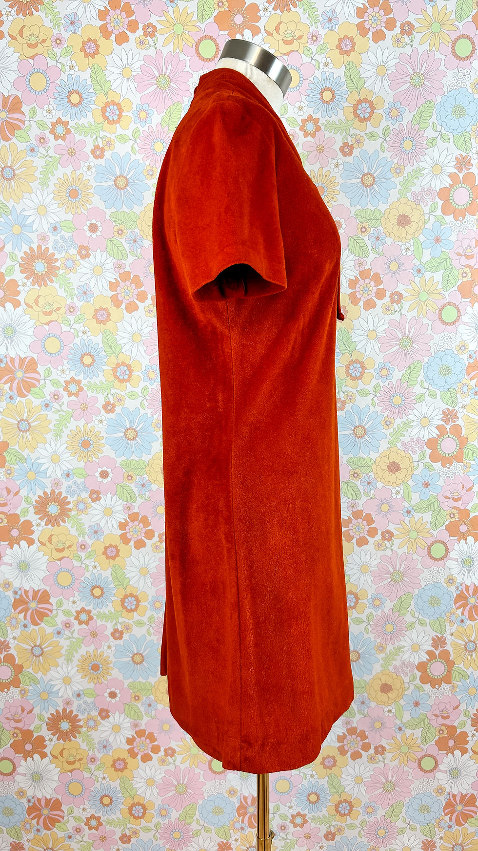 Thumbnail: 1970’s Rust Tie Collar Dress - M