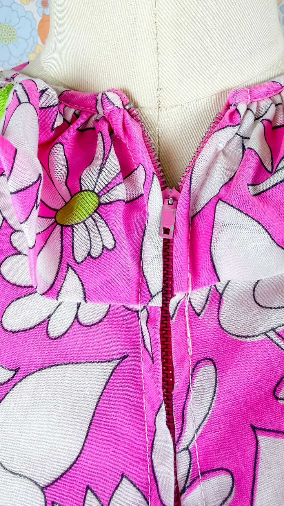 Thumbnail: 1960’s Pink Daisy Palazzo Jumpsuit - S
