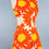 Thumbnail: Rare 60's-70's Orange Flower Power Cut Out Romper