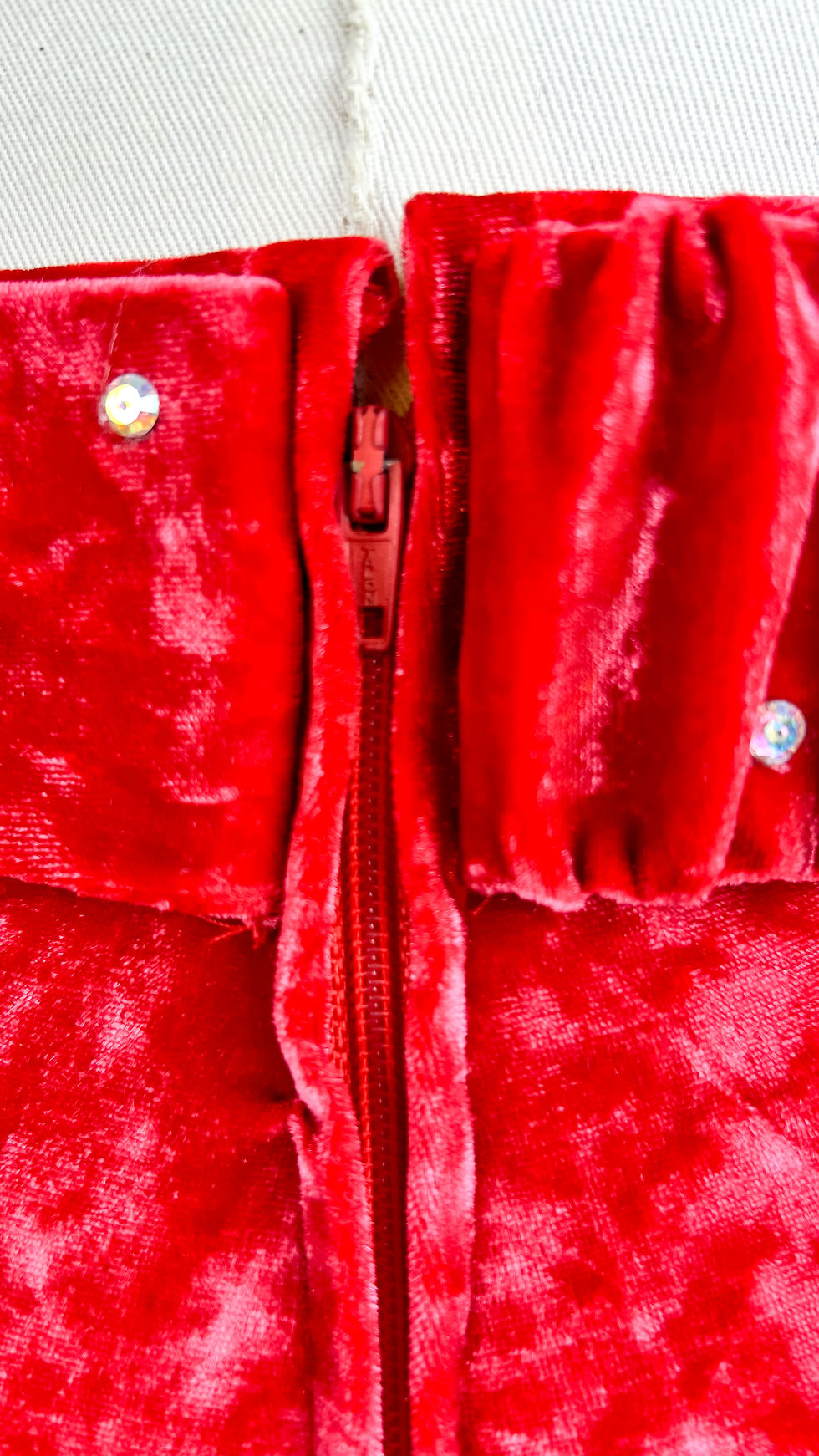 Thumbnail: Vintage Crushed Red Velvet Pant Set - S