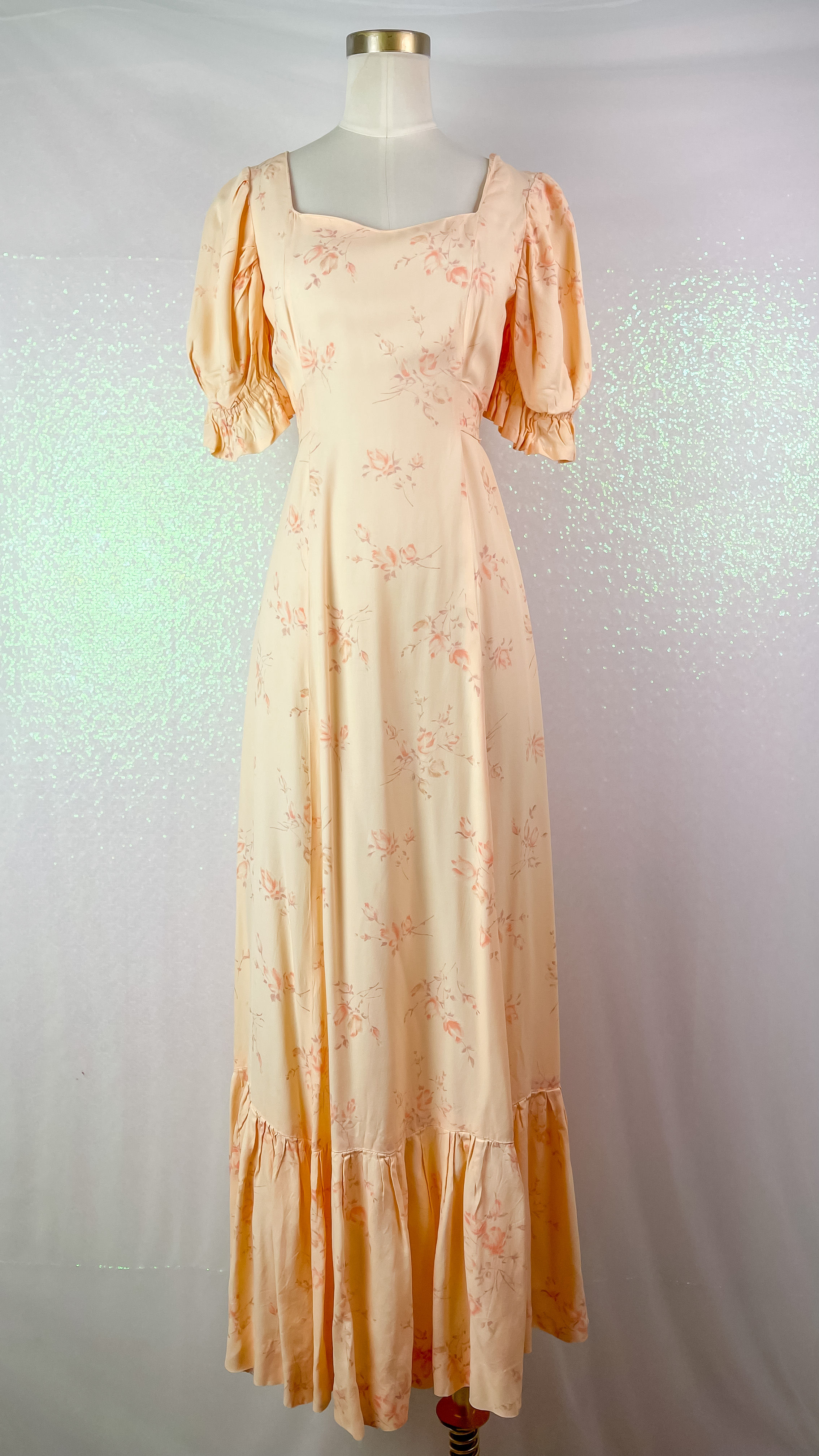 1970’s Peach Floral Summer Maxi
