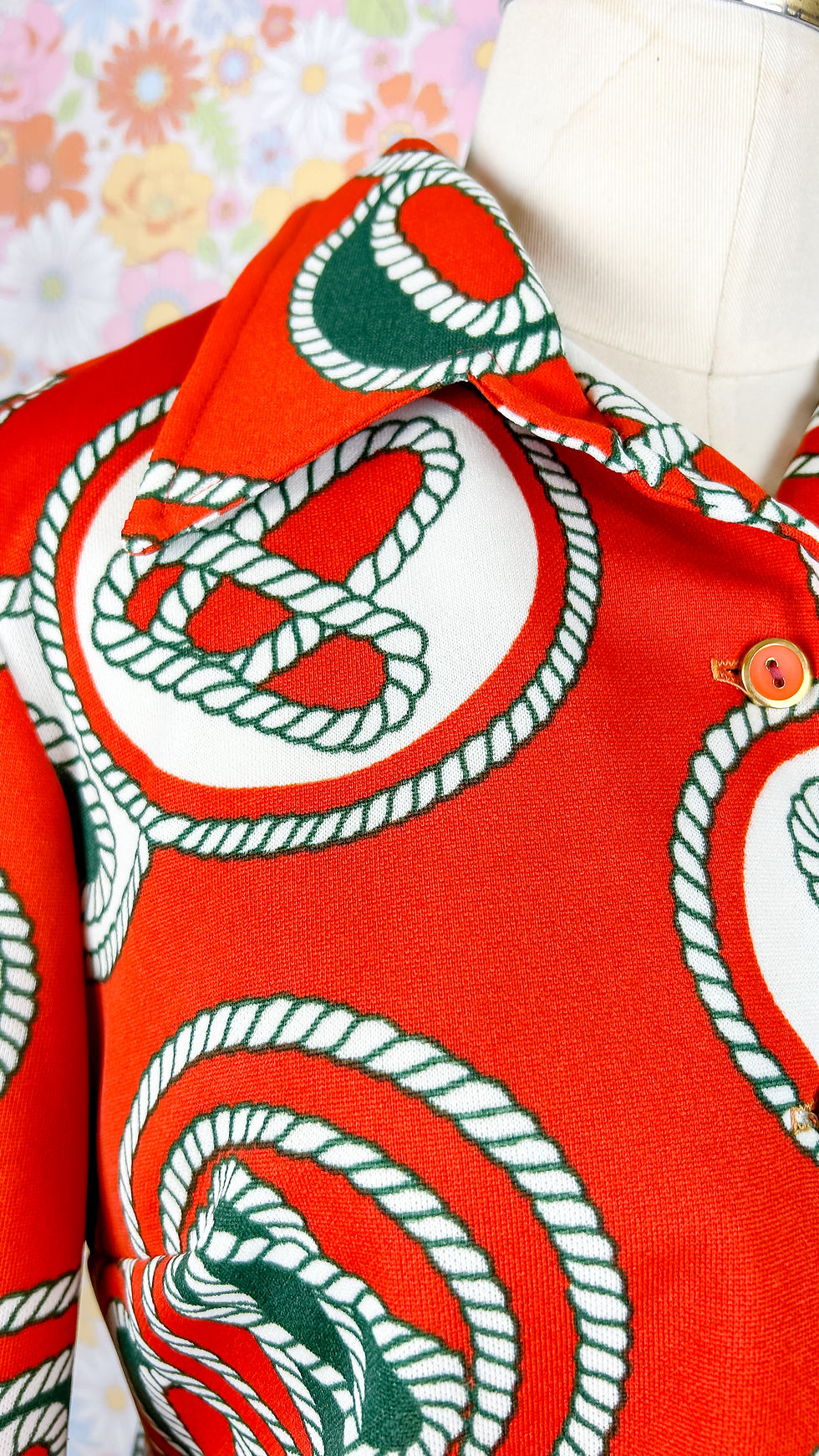 Thumbnail: 1970’s Red Dagger Palazzo Pant Set - S/L