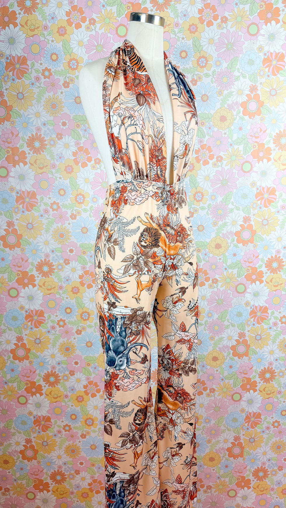Thumbnail: 1970’s Frederick’s of Hollywood Novelty Jungle Print Jumpsuit - S/M