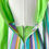 Thumbnail: 1960’s Pastel Rainbow Tripe Ruffle Assymetrical Hostess Hot Pants Set