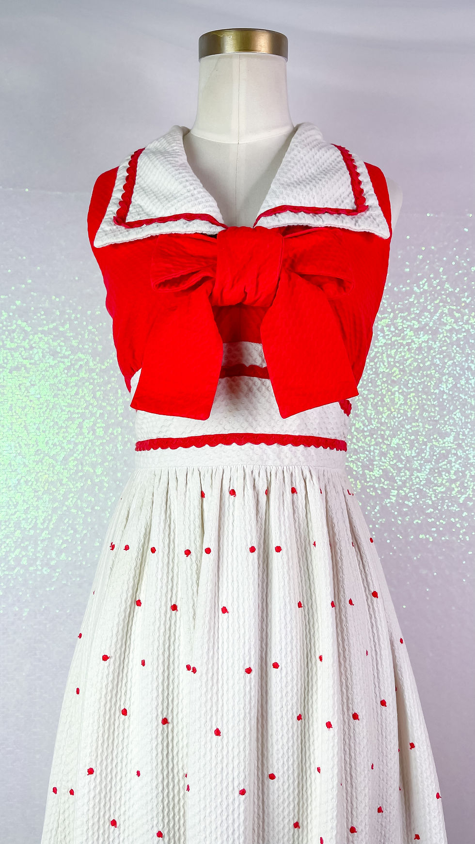 Thumbnail: 1970’s Red & White Bow Maxi
