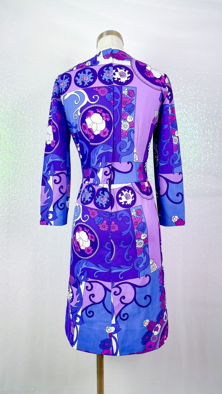 Thumbnail: 1960’s Royal Purple Floral Mod Dress