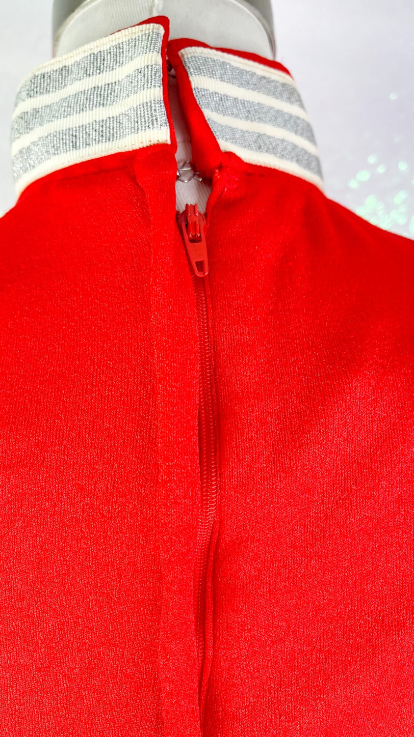 Thumbnail: 1970s Red Lurex Plaid Jumpsuit with Tie