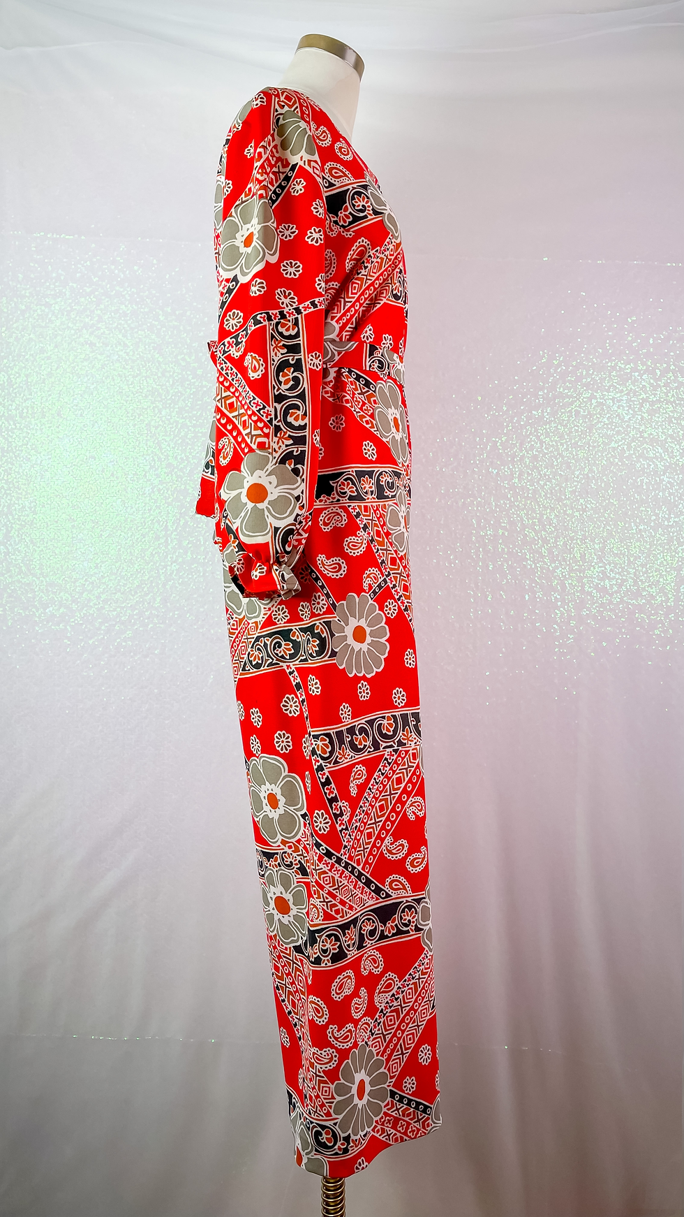 Thumbnail: 1970’s Red Psychedelic Balloon Sleeve Palazzo Jumpsuit