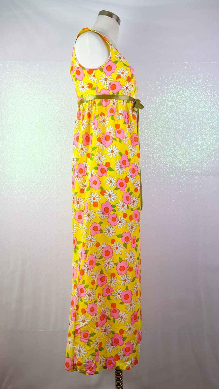 Thumbnail: 1970s Groovy Daisy Cotton Palazzo Jumpsuits