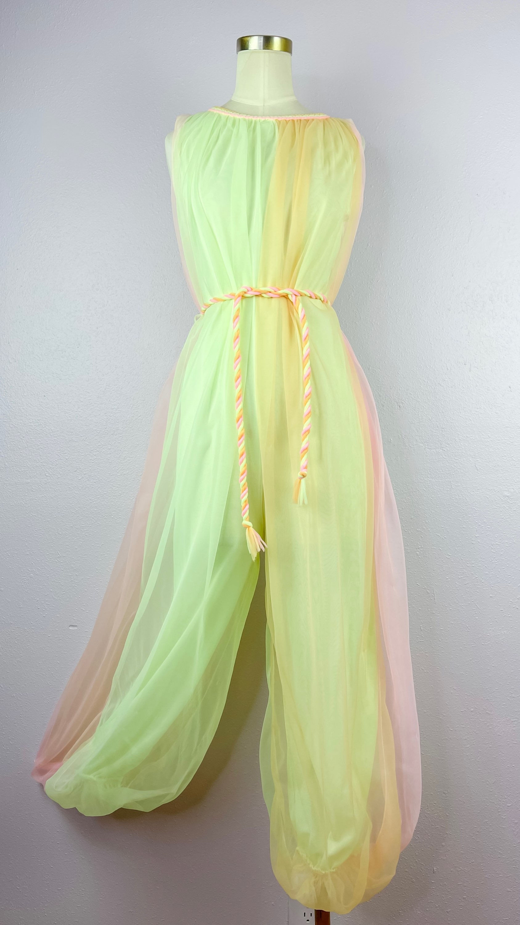 1960’s Neon Pastel Chiffon Genie Jumpsuit