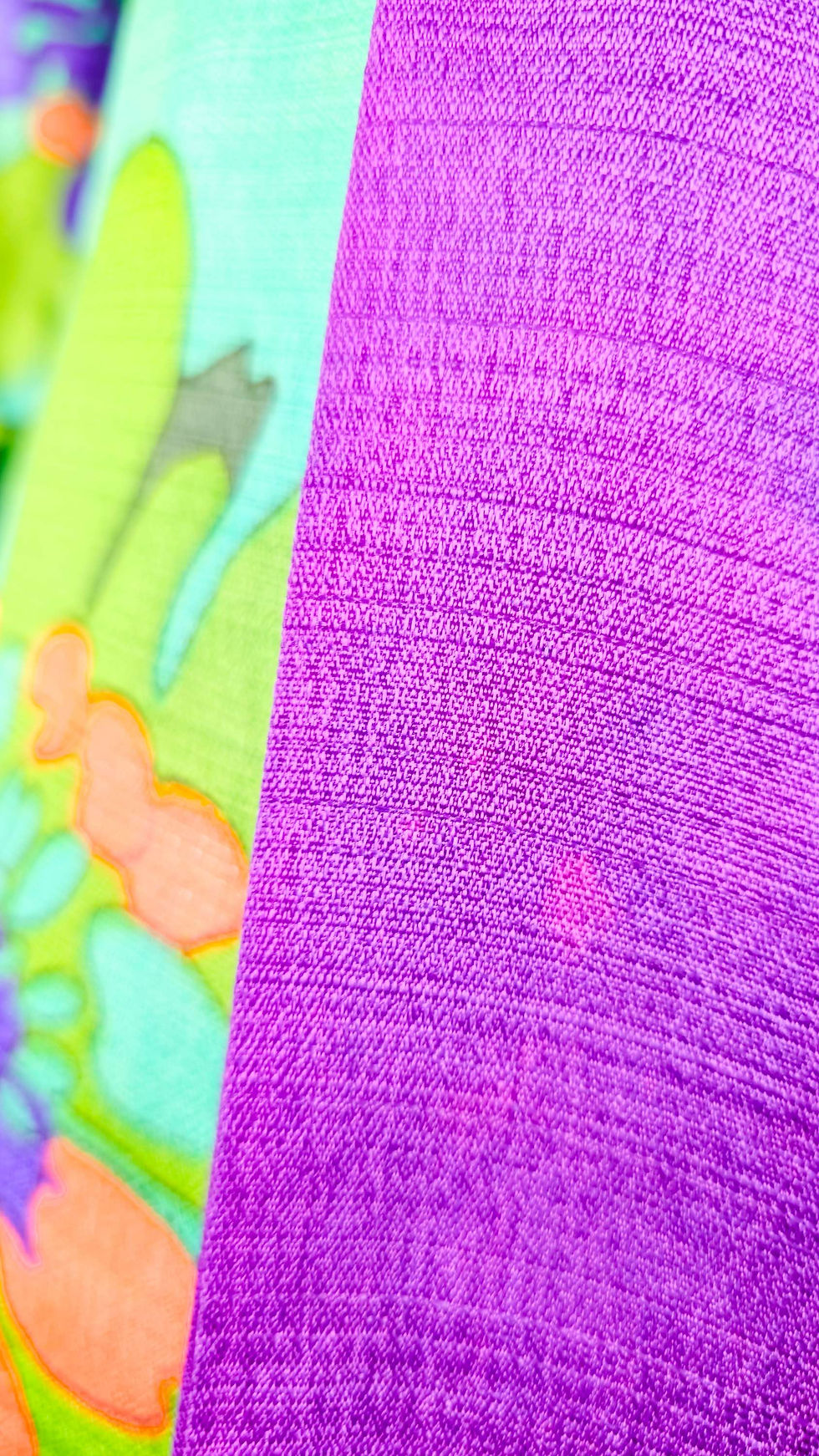 Thumbnail: 1970's Purple & Green Floral Wide Leg Jumpsuit
