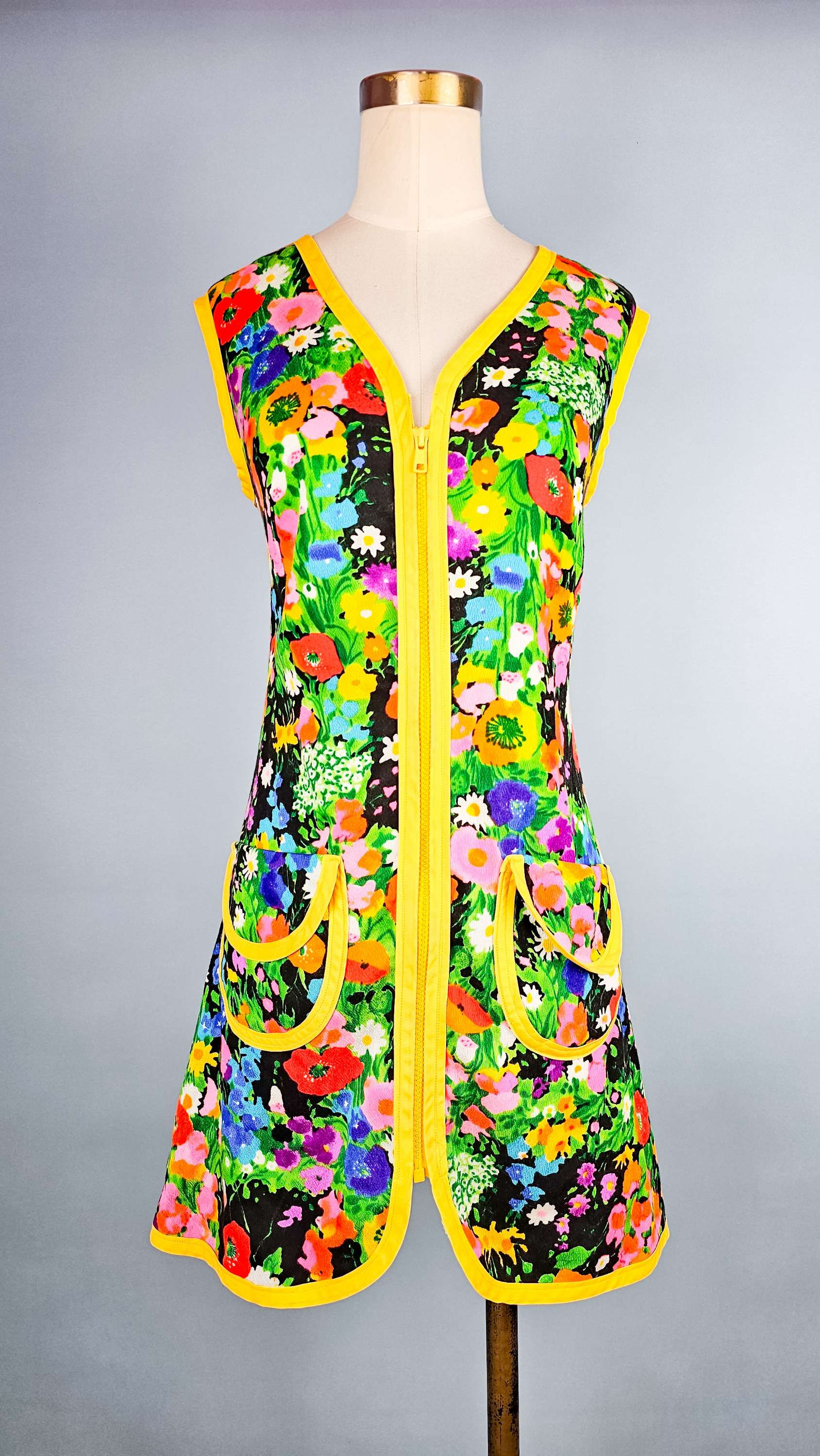 1960's Floral Day Glow House Dress/Tunic