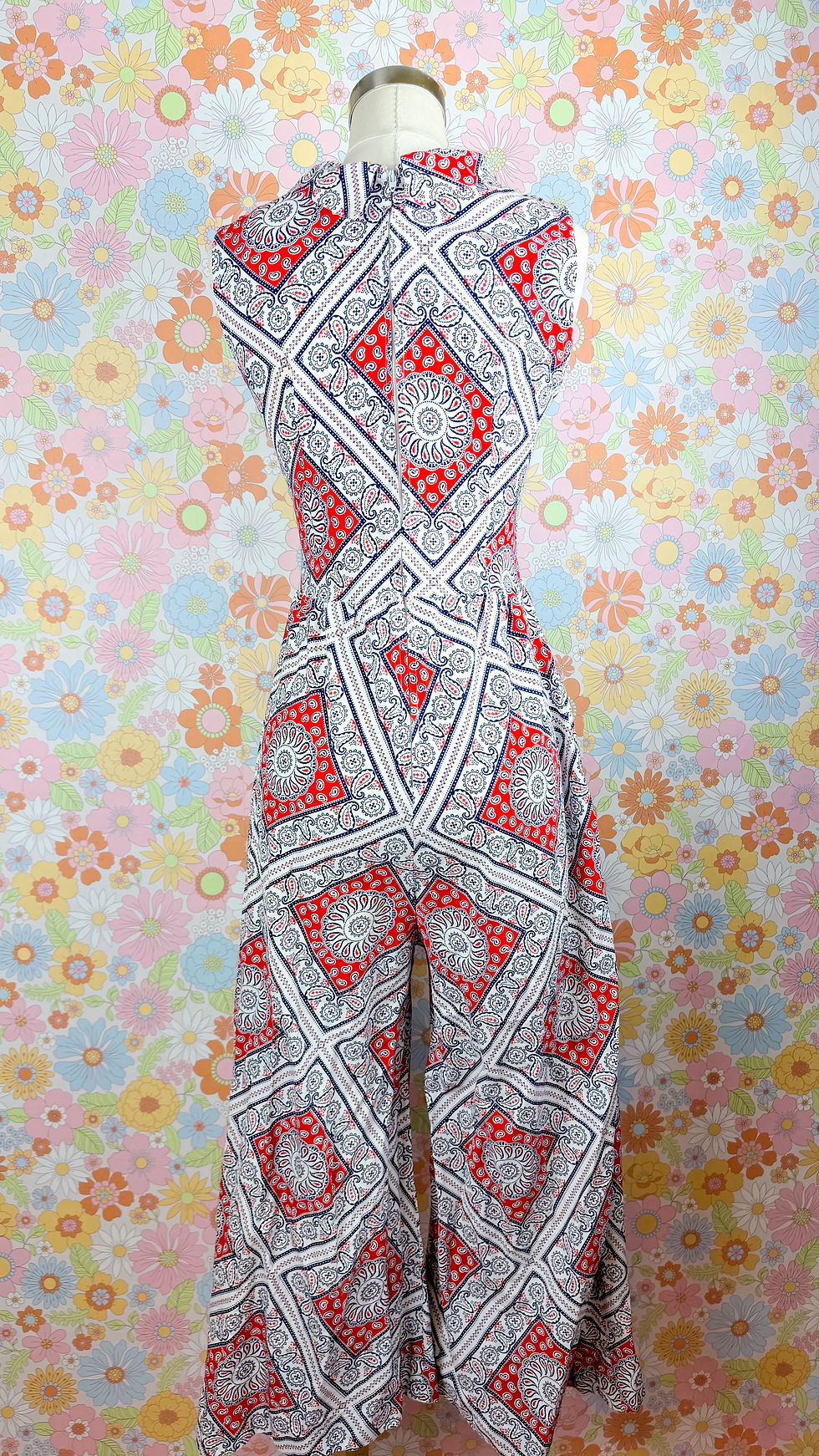Thumbnail: 1970s Groovy RWB Jumpsuit - S