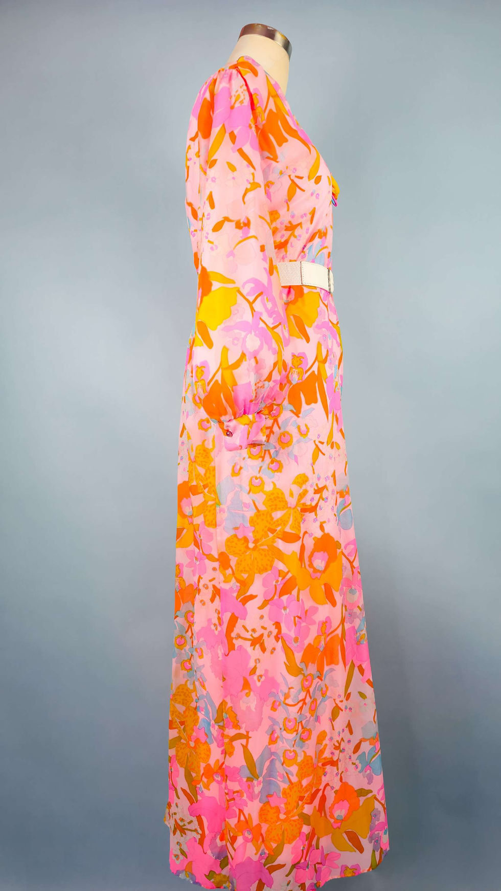 Thumbnail: 1970's Pink Flower Power Palazzo Jumpsuit