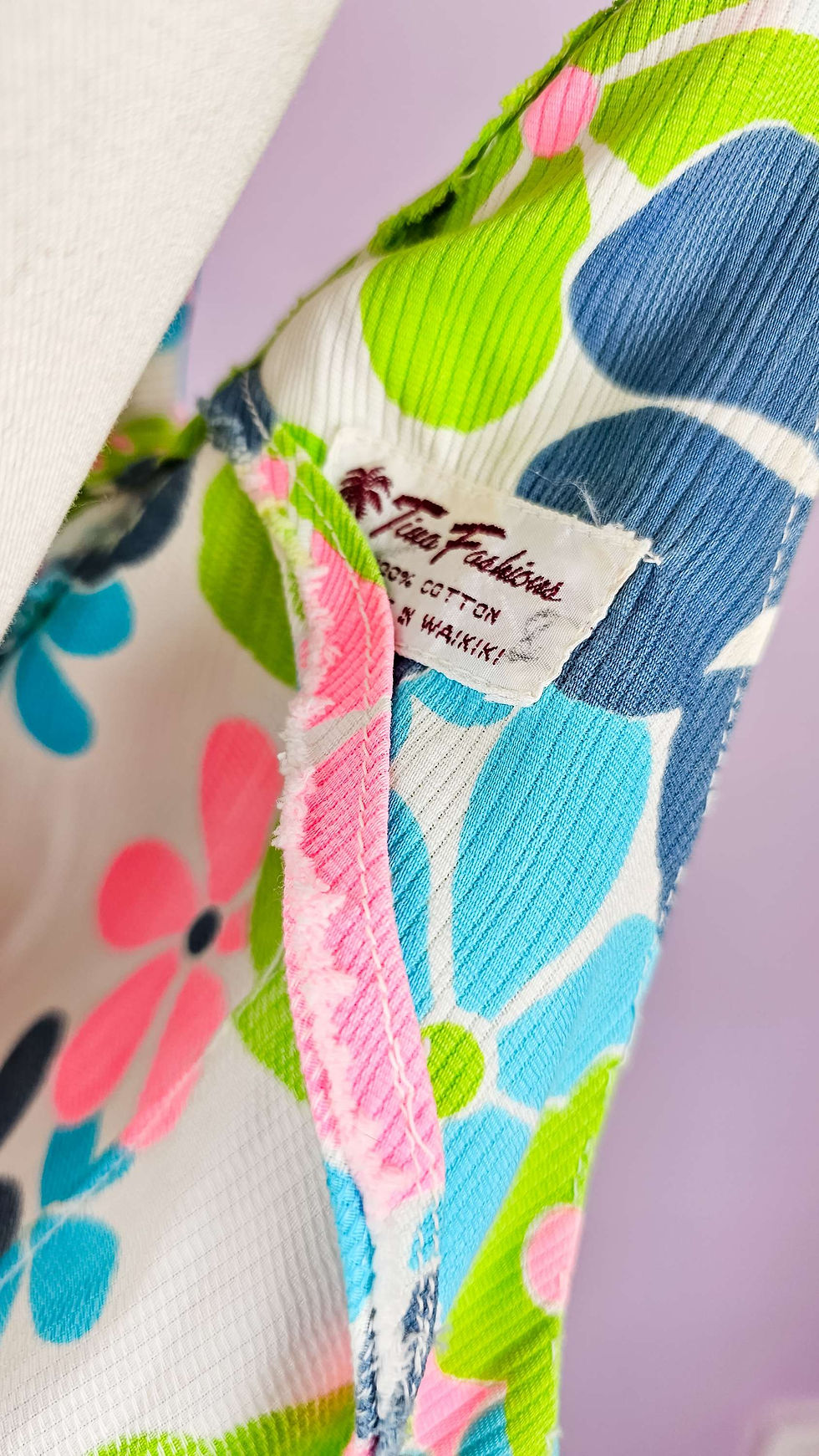 Thumbnail: 1970's Flower Power Day Glo Neon Palazzo Jumpsuit 