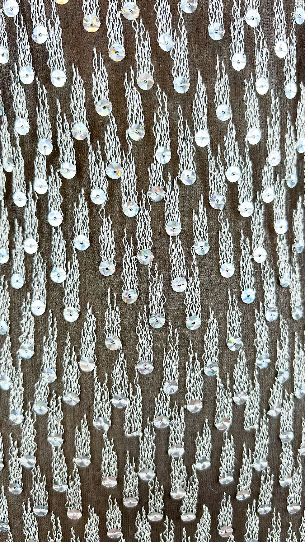 Thumbnail: 1970’s Semi Sheer Iridescent Sequin Embroidered Maxi - M