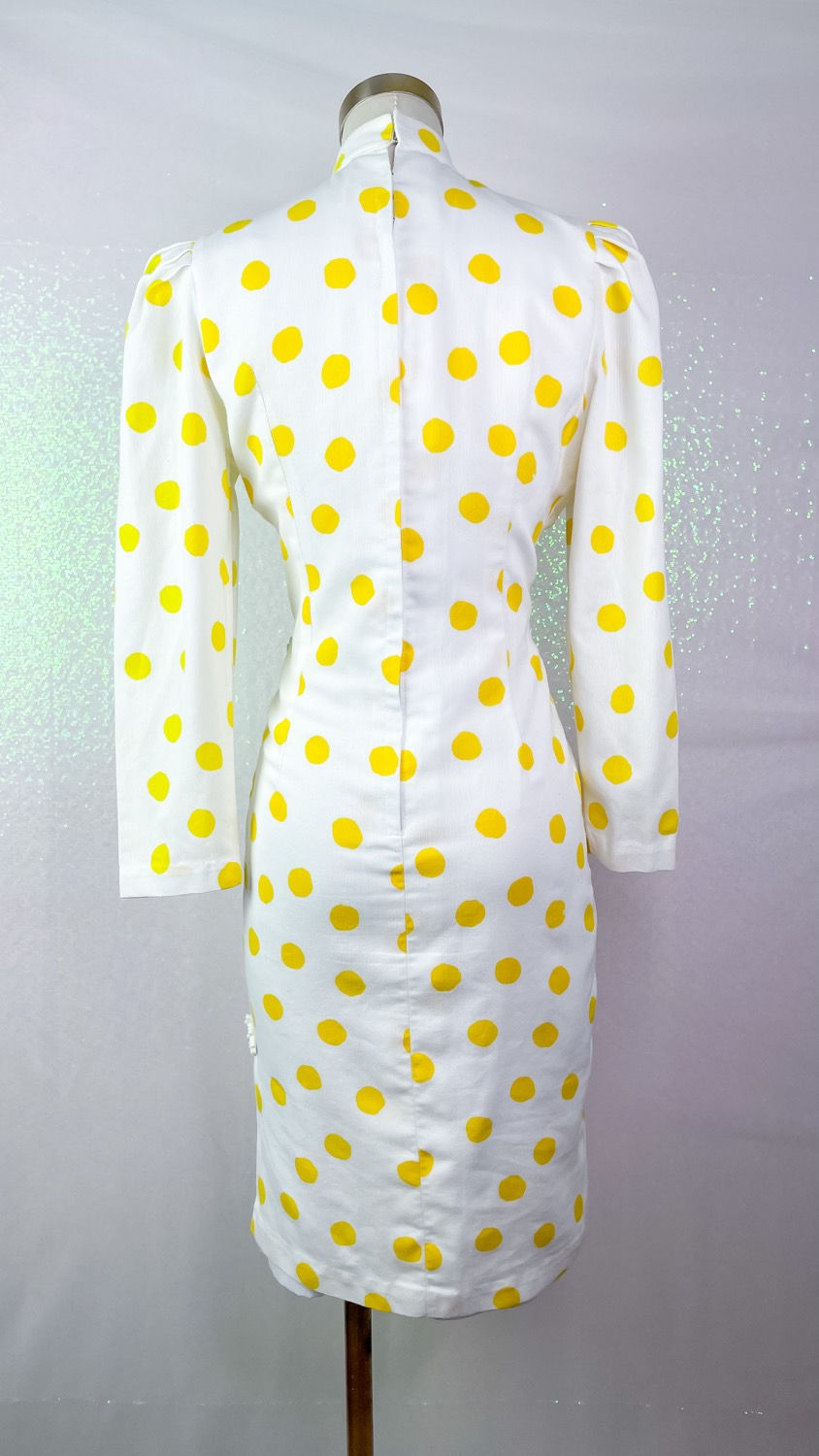 Thumbnail: 1970s Yellow Polka Dot Cheongsam