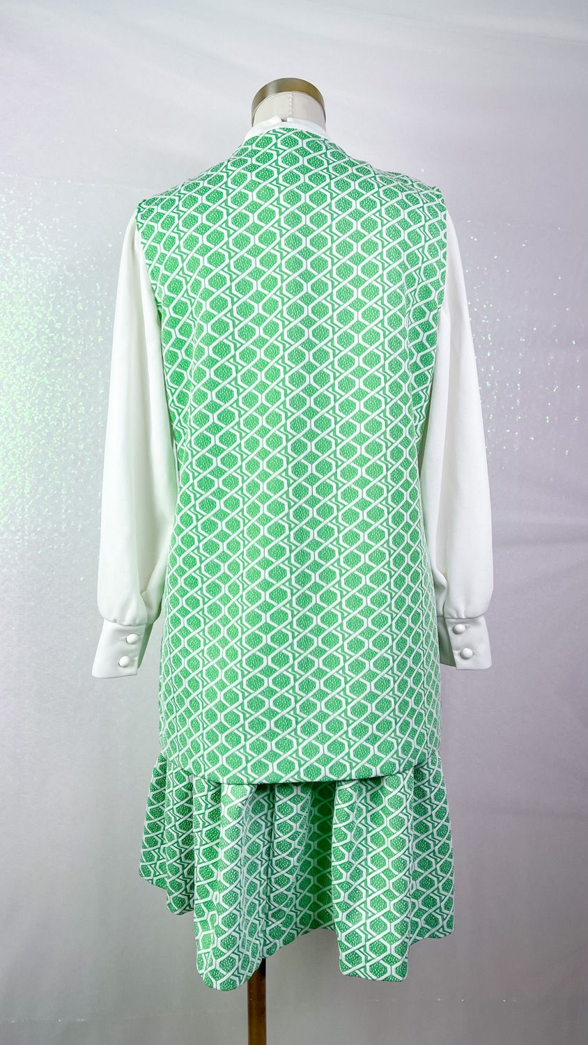 Thumbnail: 1960’s Mod Green Drop Waist 2 Piece