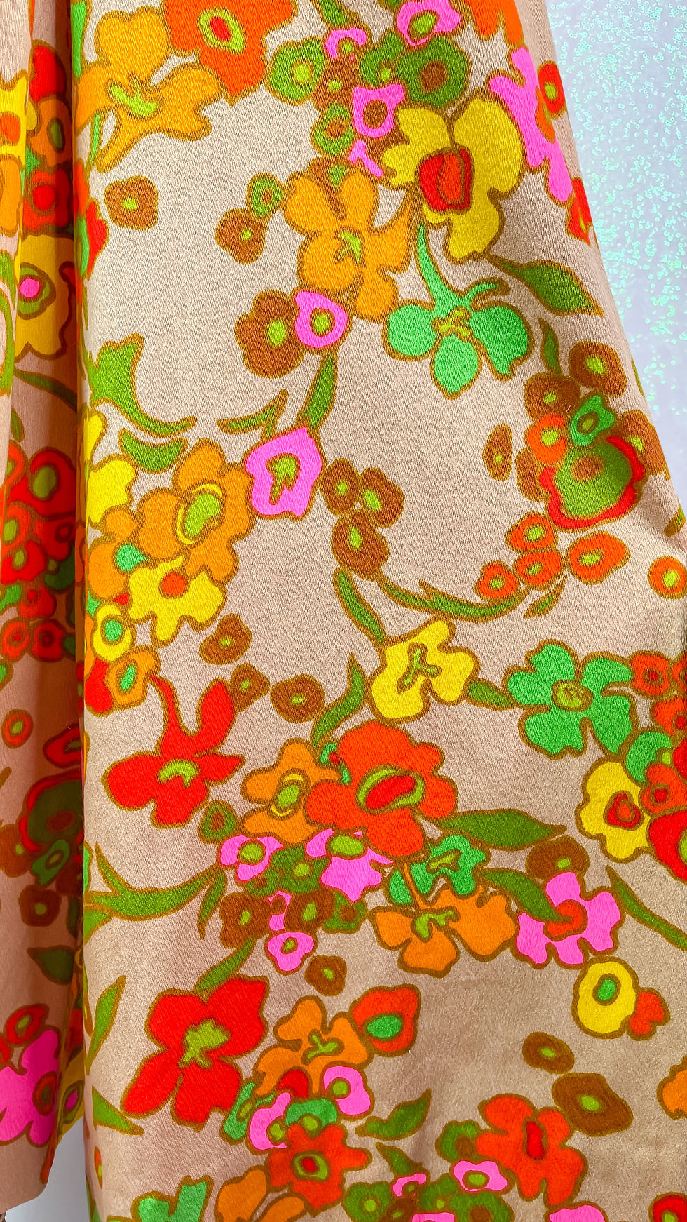 Thumbnail: 1960’s Floral Beige Palazzo Jumpsuit