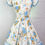 Thumbnail: 1970’s Blue Floral Petal Sleeve Dress