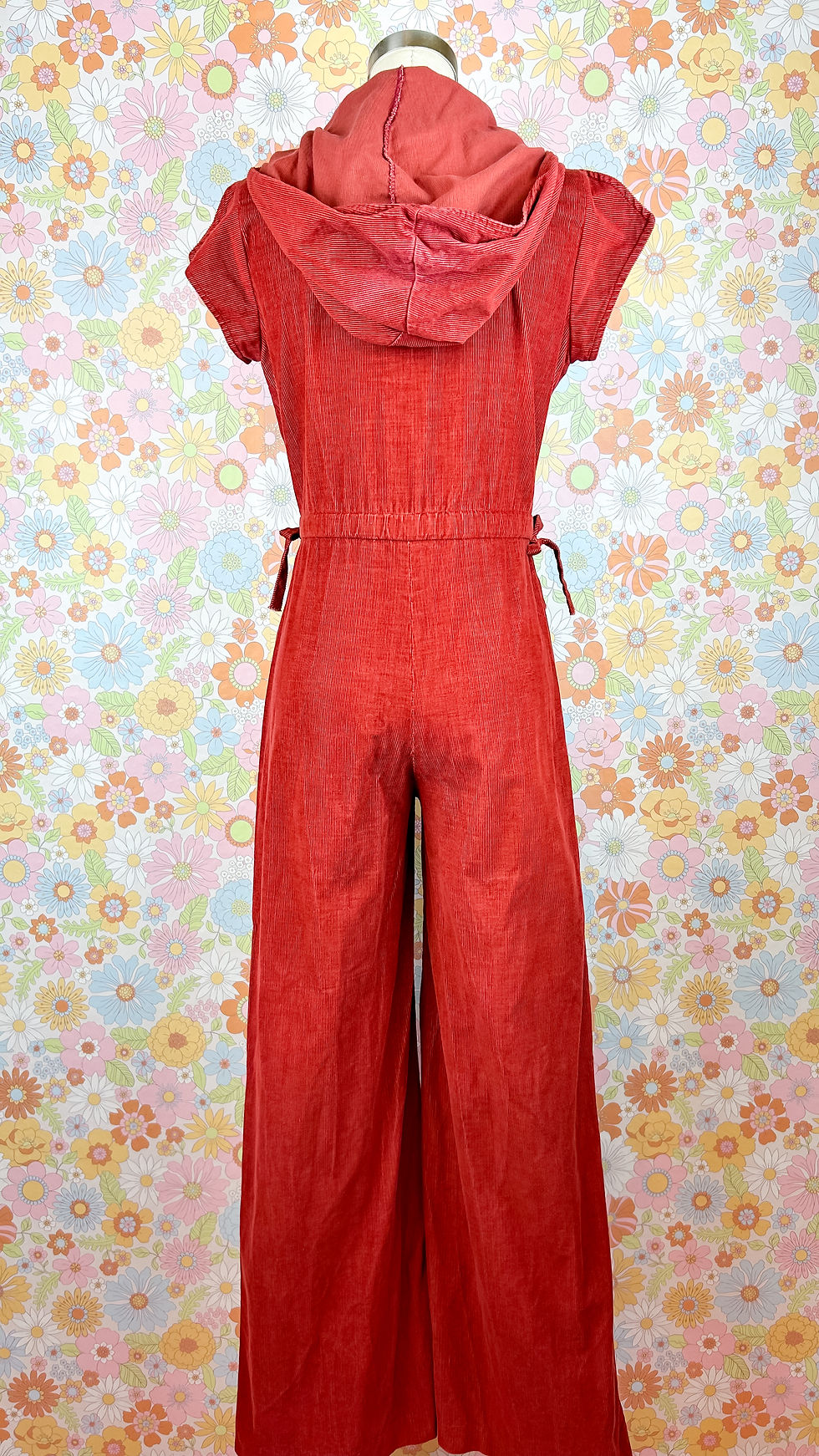 Thumbnail: 1970’s Corduroy Hooded Jumpsuit - S