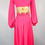 Thumbnail: 1970's Fuschia Palazzo Gold Cropped Jeweled Palazzo Jumpsuit