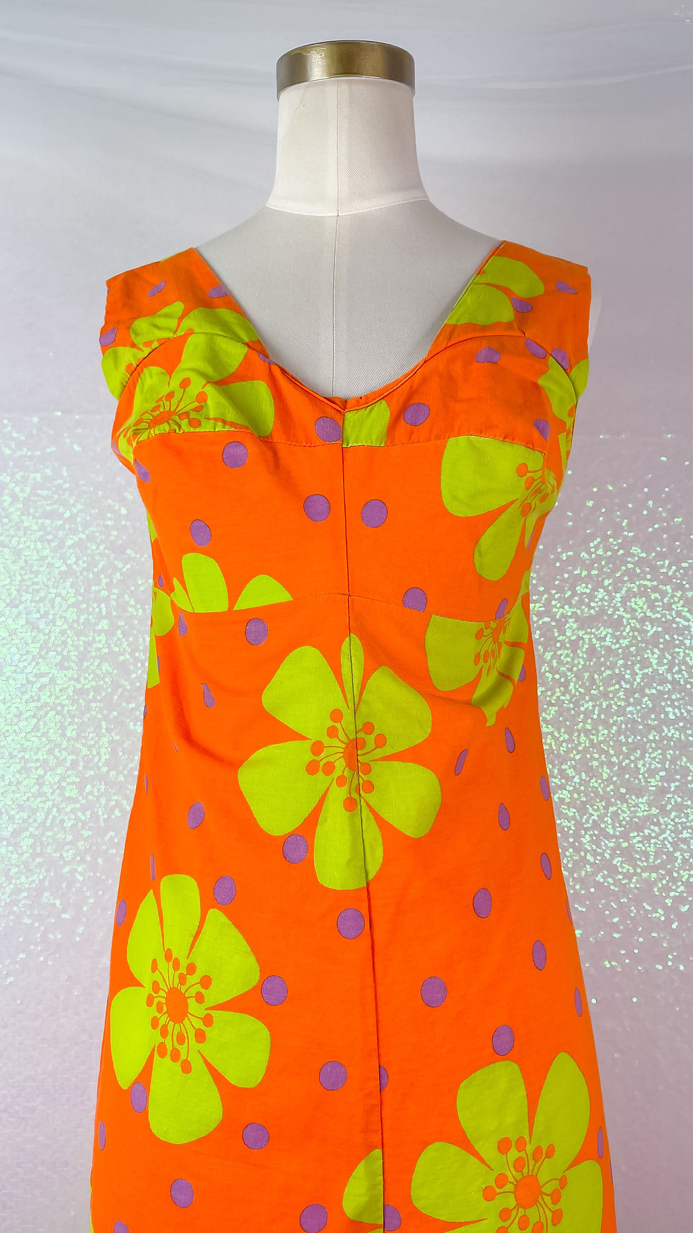 Thumbnail: 960’s Orange Tropical Flora Jumpsuit