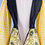Thumbnail: 1970's Black & Yellow Embroidered Celestial/Floral Gingham Maxi