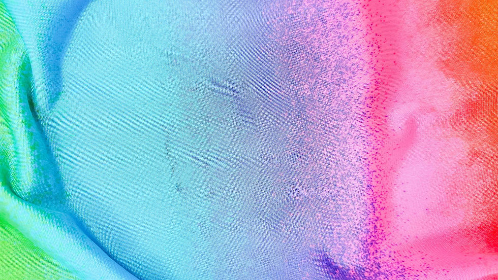 Thumbnail: 1970's to 1980's Bright Rainbow Swimsuit & Coverup