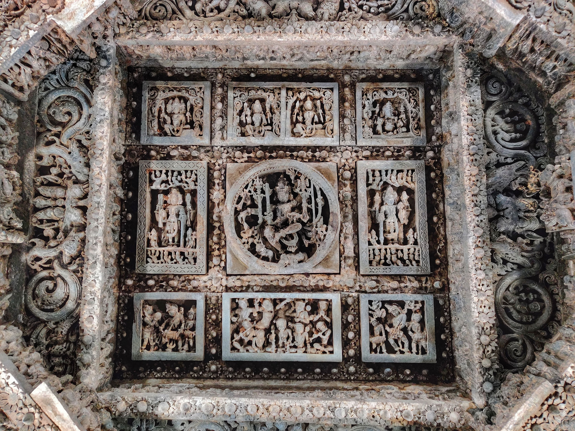 Ceiling inside the temple