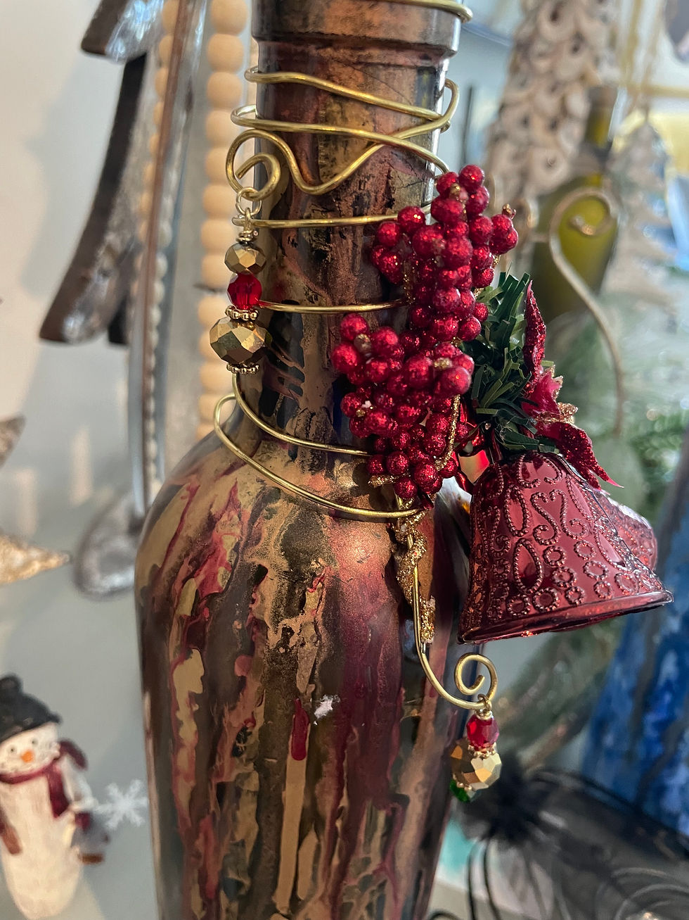 Thumbnail: Red & Gold Lighted Xmas Bottle