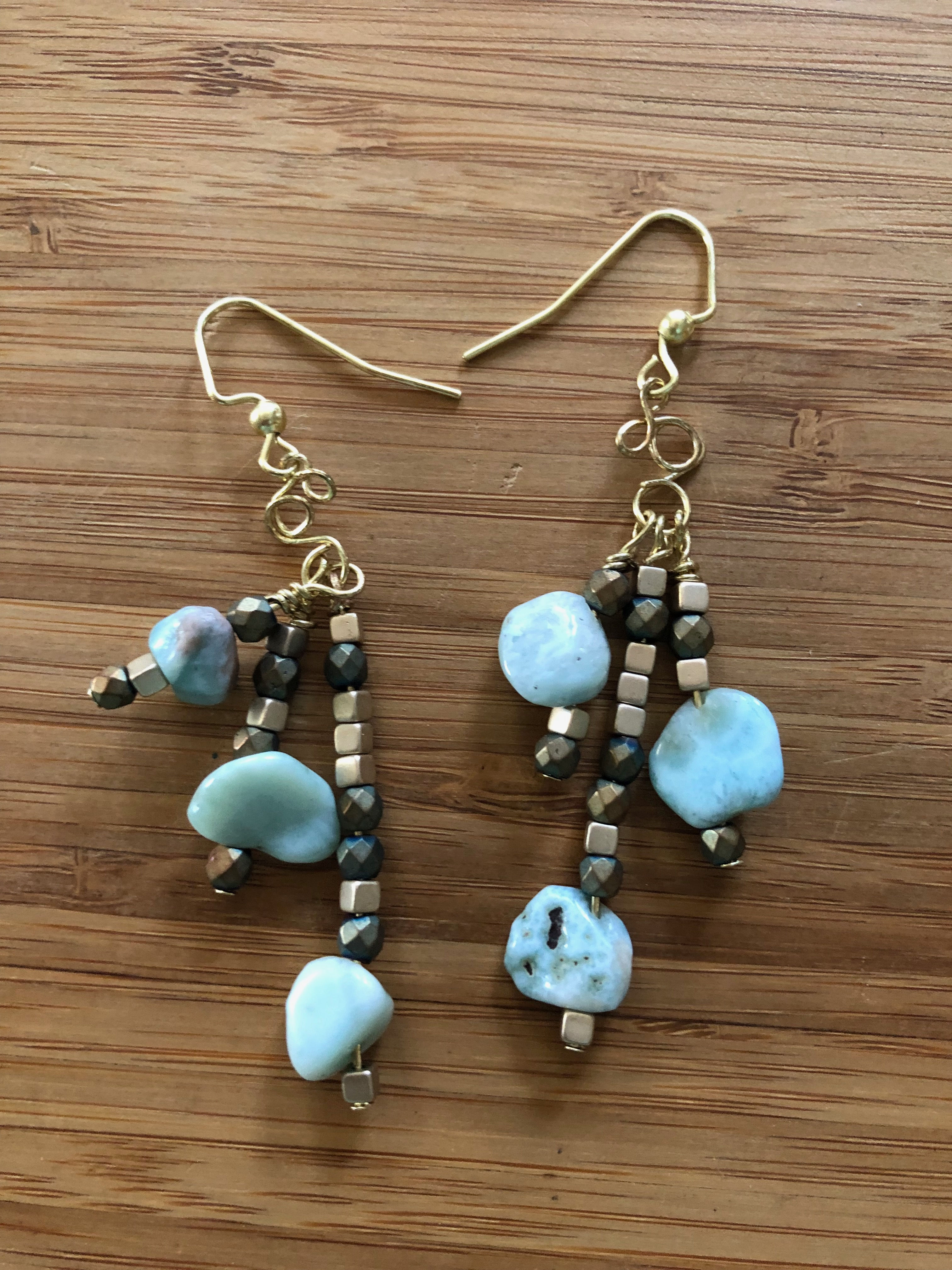 Larimar Nugget Dangles