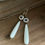 Thumbnail: White Flower & Sea Glass Dangles
