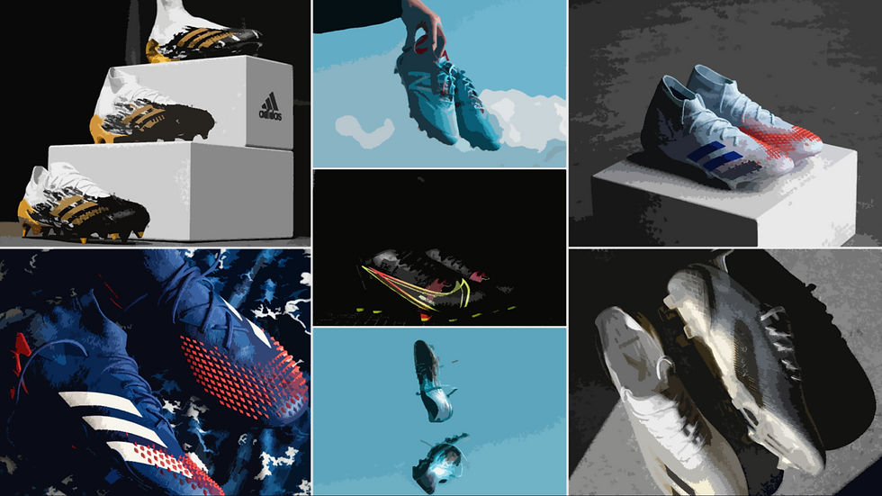 Football Shoes Collage Cut Out Style