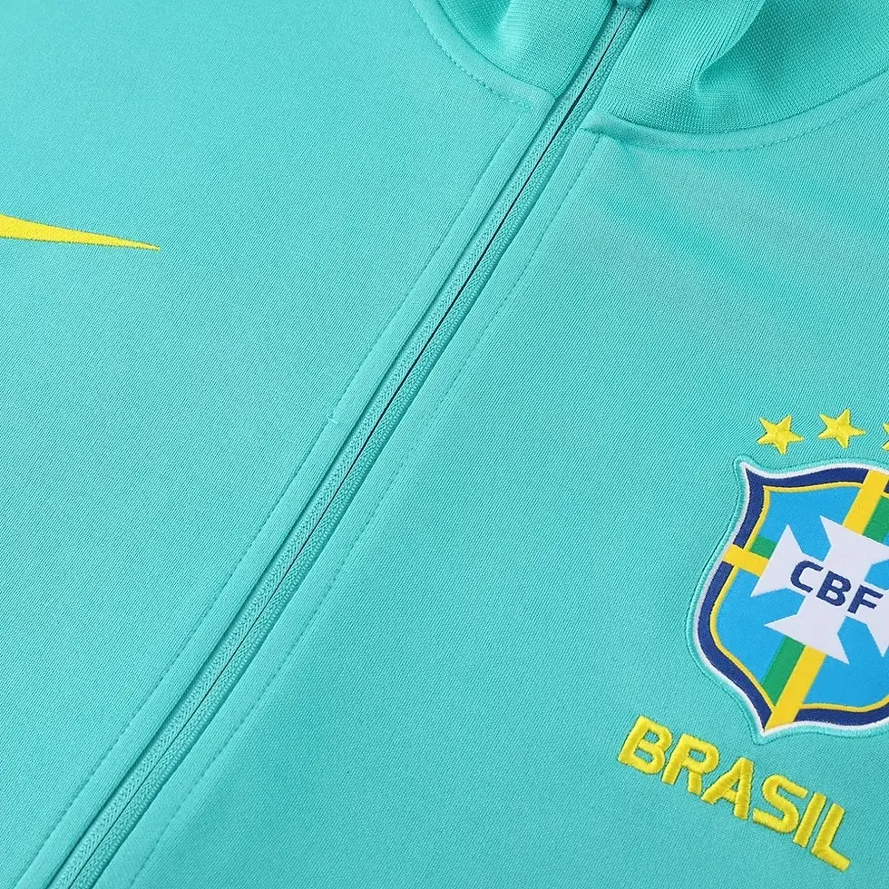 Thumbnail: Brazil Turquoise/Green/Blue Full Zipper Jacket Tracksuit 23/24