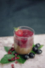 Forest fruit and chocolate chia pudding