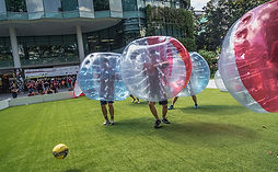 Cumpleaños niños Bubble soccer jardín Valencia ViveJuego
