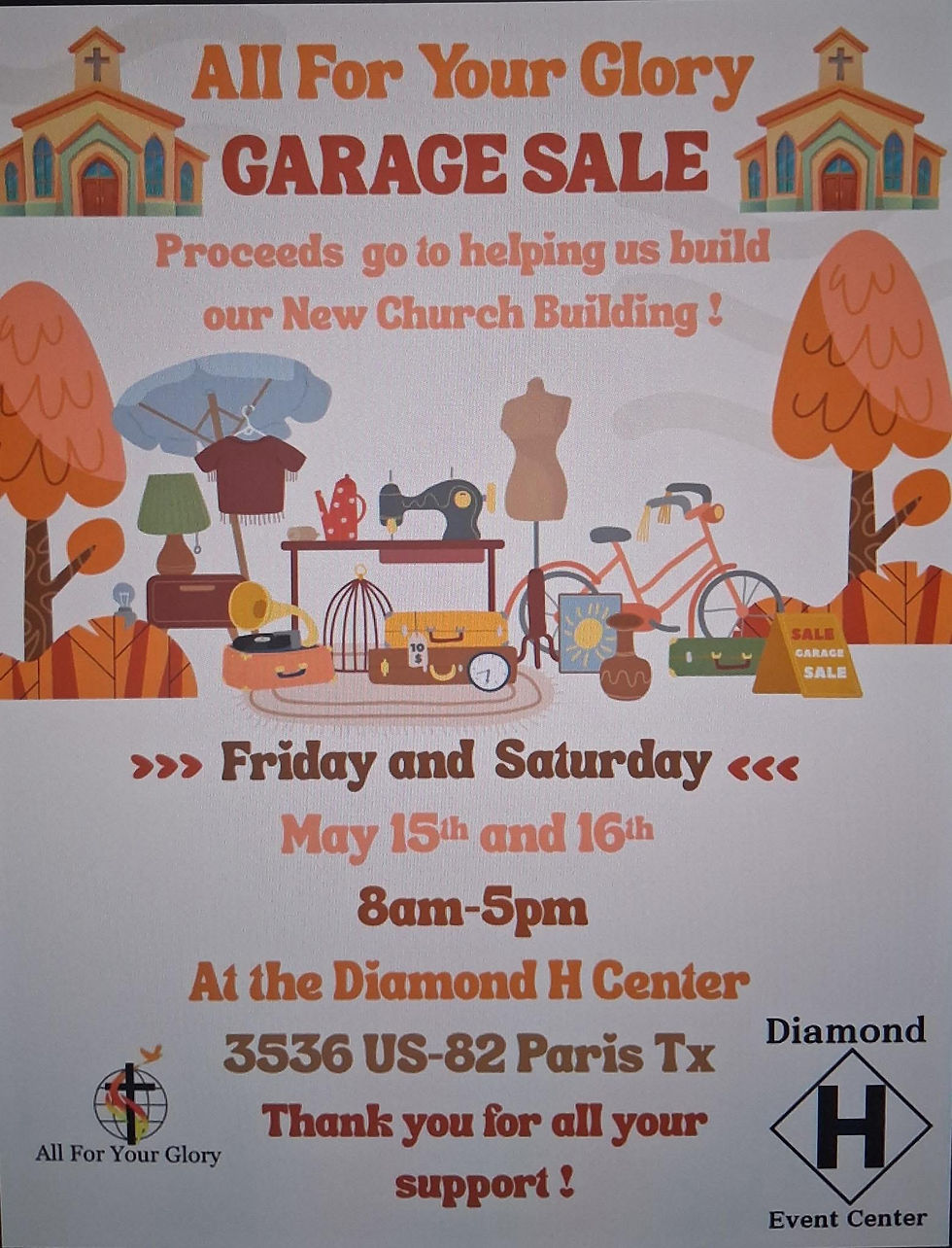 All For Your Glory Garage Sale