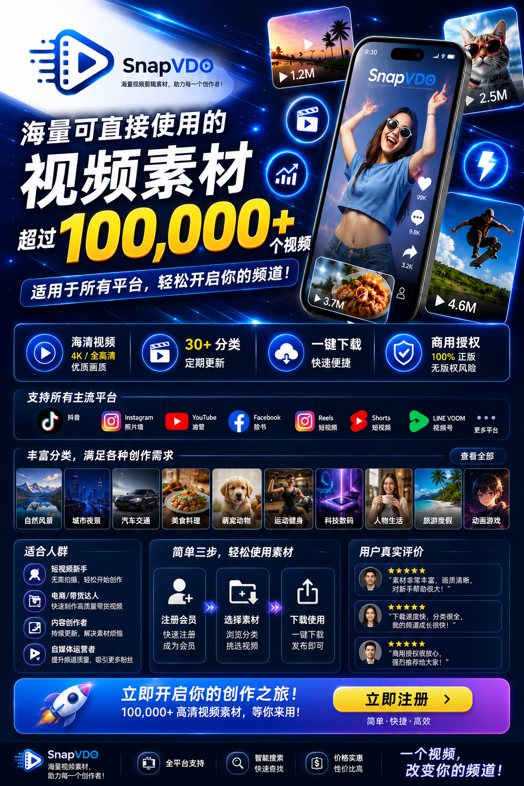 SnapVDO 海量视频素材