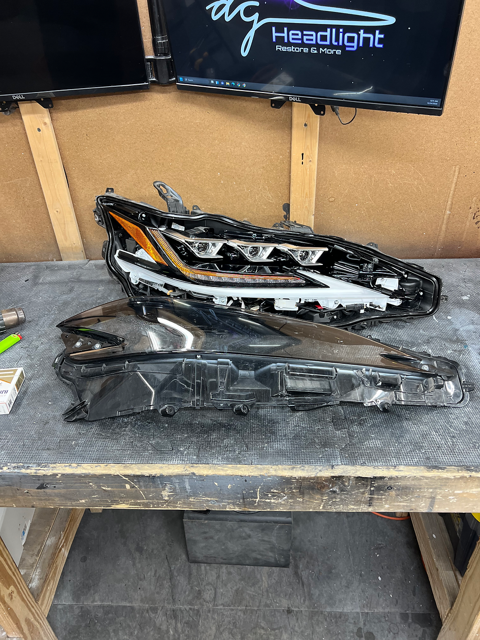 Thumbnail: Professional DFW Lexus ES 300 headlight lens replacement.